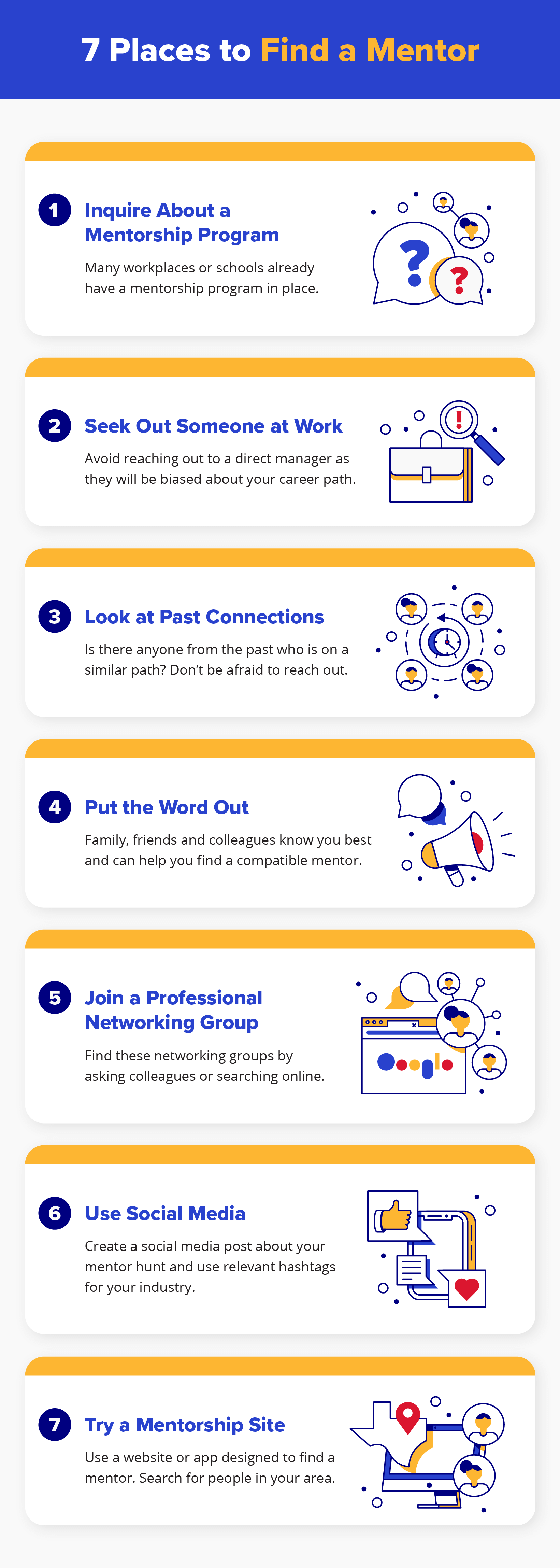 infographic sharing 7 places to find a mentor